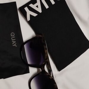 Quay Australia Tortoiseshell Frame Sunglasses with Gradient Purple Lenses